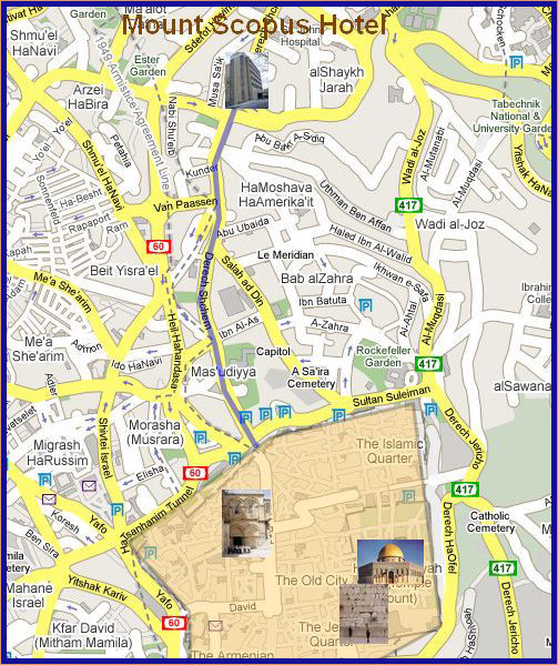 Mount Scopus Hotel Map