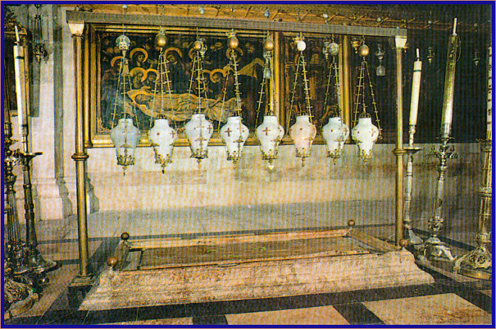 Stone of Unction inside the Holy Sepulchre