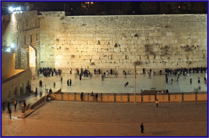 Western Wall at night